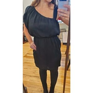 BLACK WEDDING GUEST DRESS ASSYMMETRICAL DRESS BCBGeneration